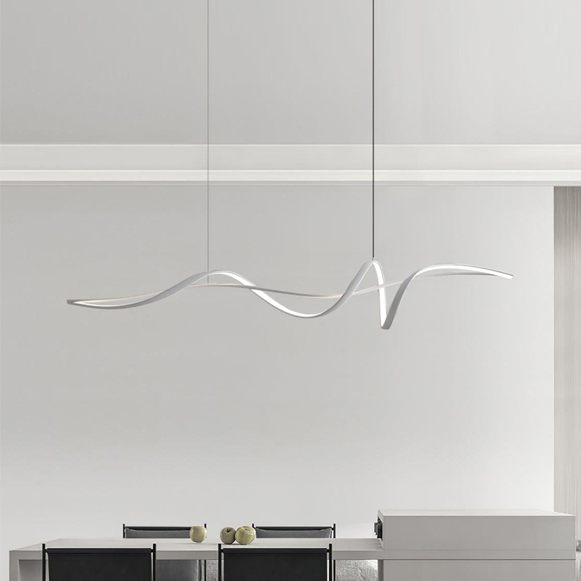 Aveline Modern Black LED Wave Pendant Light - Letslighting