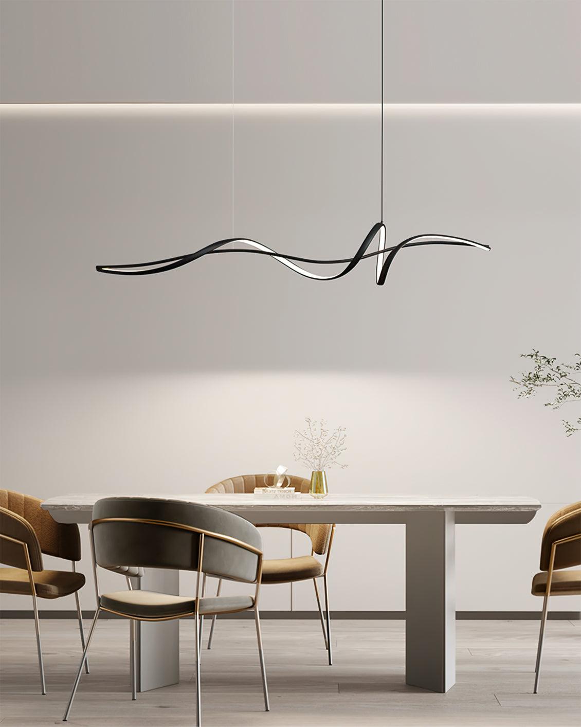 Aveline Modern Black LED Wave Pendant Light - Letslighting