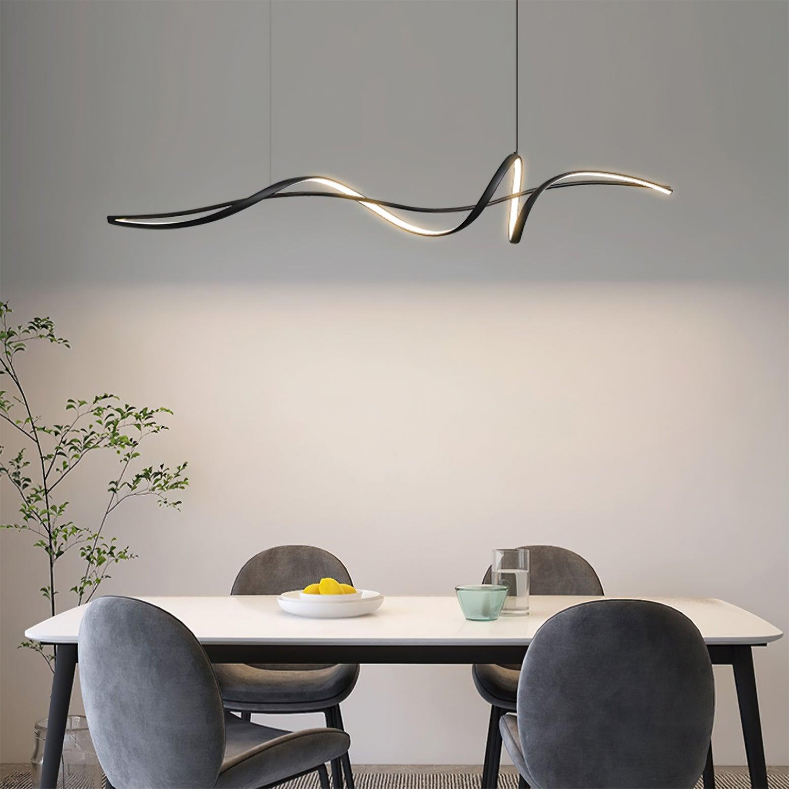 Aveline Modern Black LED Wave Pendant Light - Letslighting
