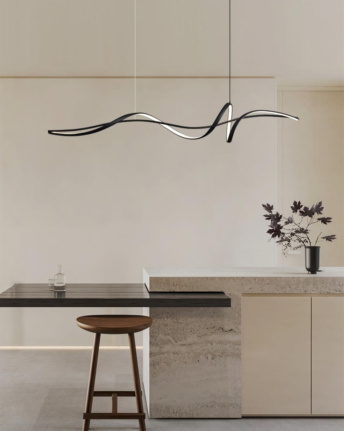 Aveline Modern Black LED Wave Pendant Light - Letslighting