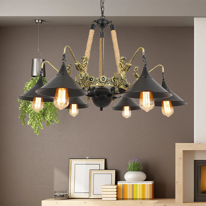 Epoch Vintage Trumpet Chandelier Living Room Restaurant - Letslighting