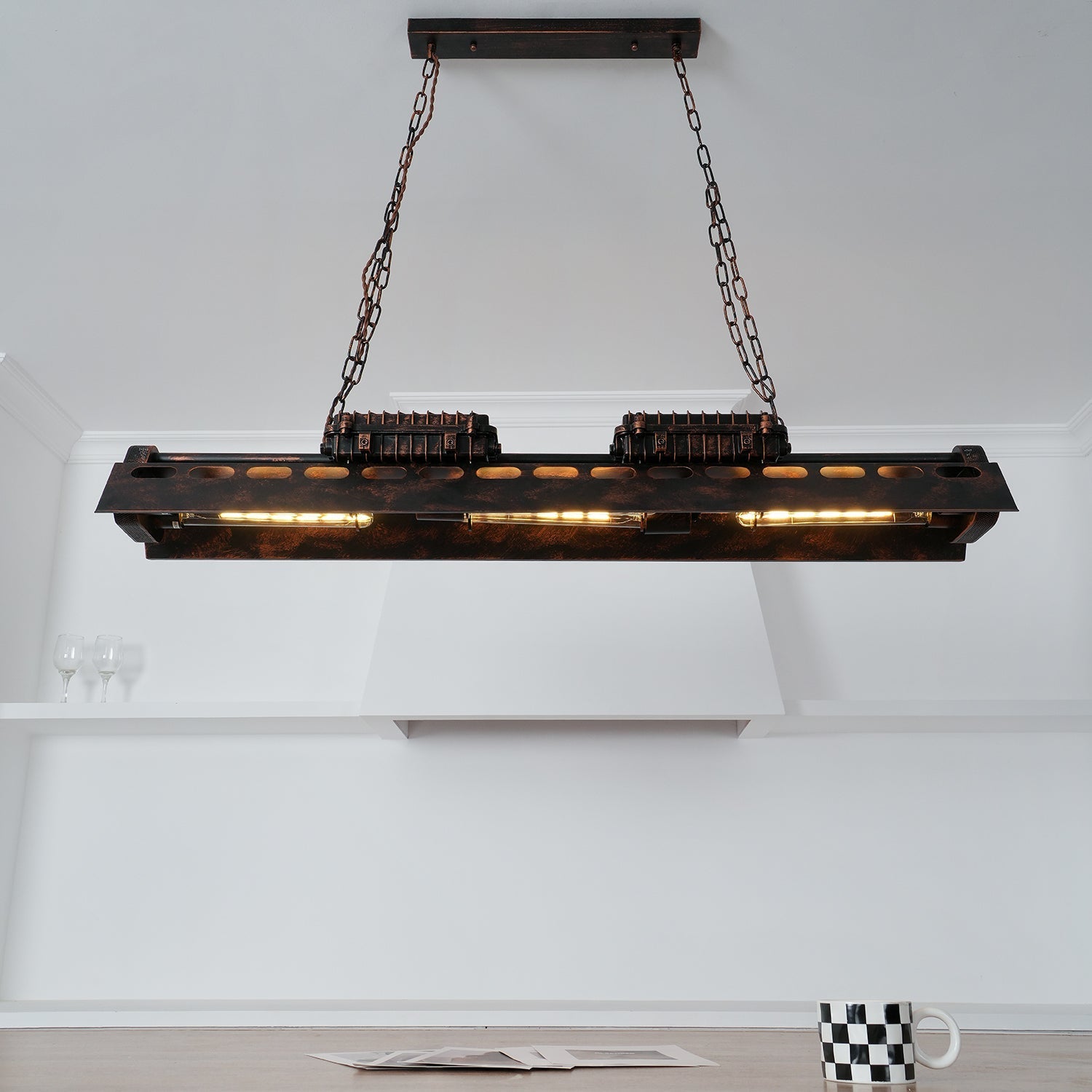 Epoch Industrial Steampunk Indoor Chandelier