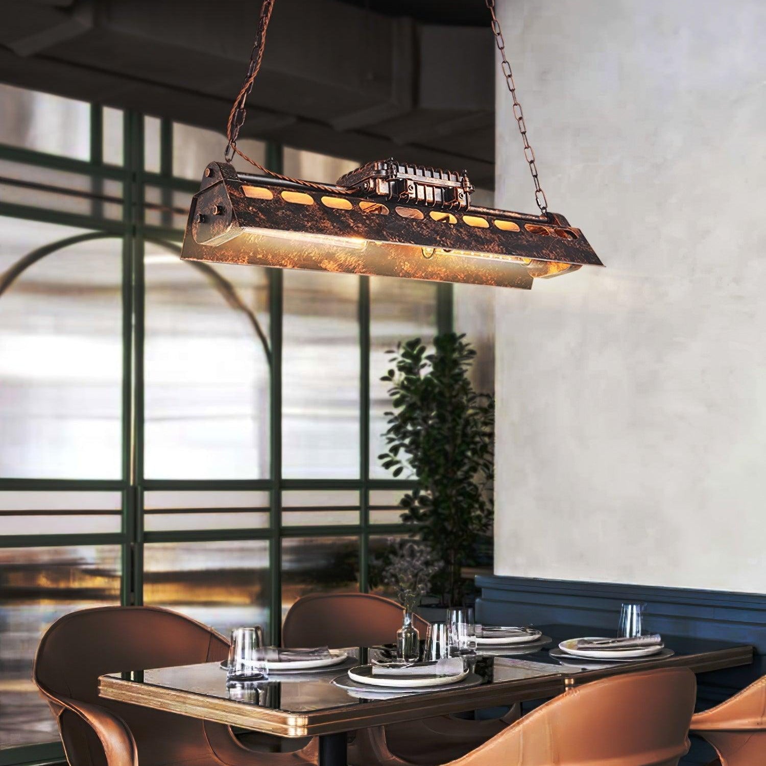 Epoch Industrial Steampunk Indoor Chandelier