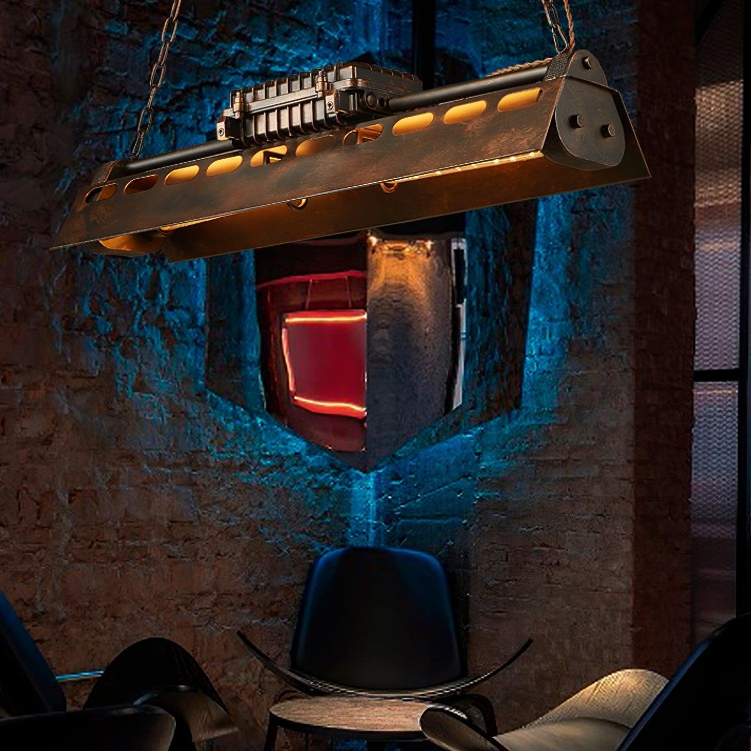 Lustra Chandelier Industrial Rectangular Frame - Letslighting