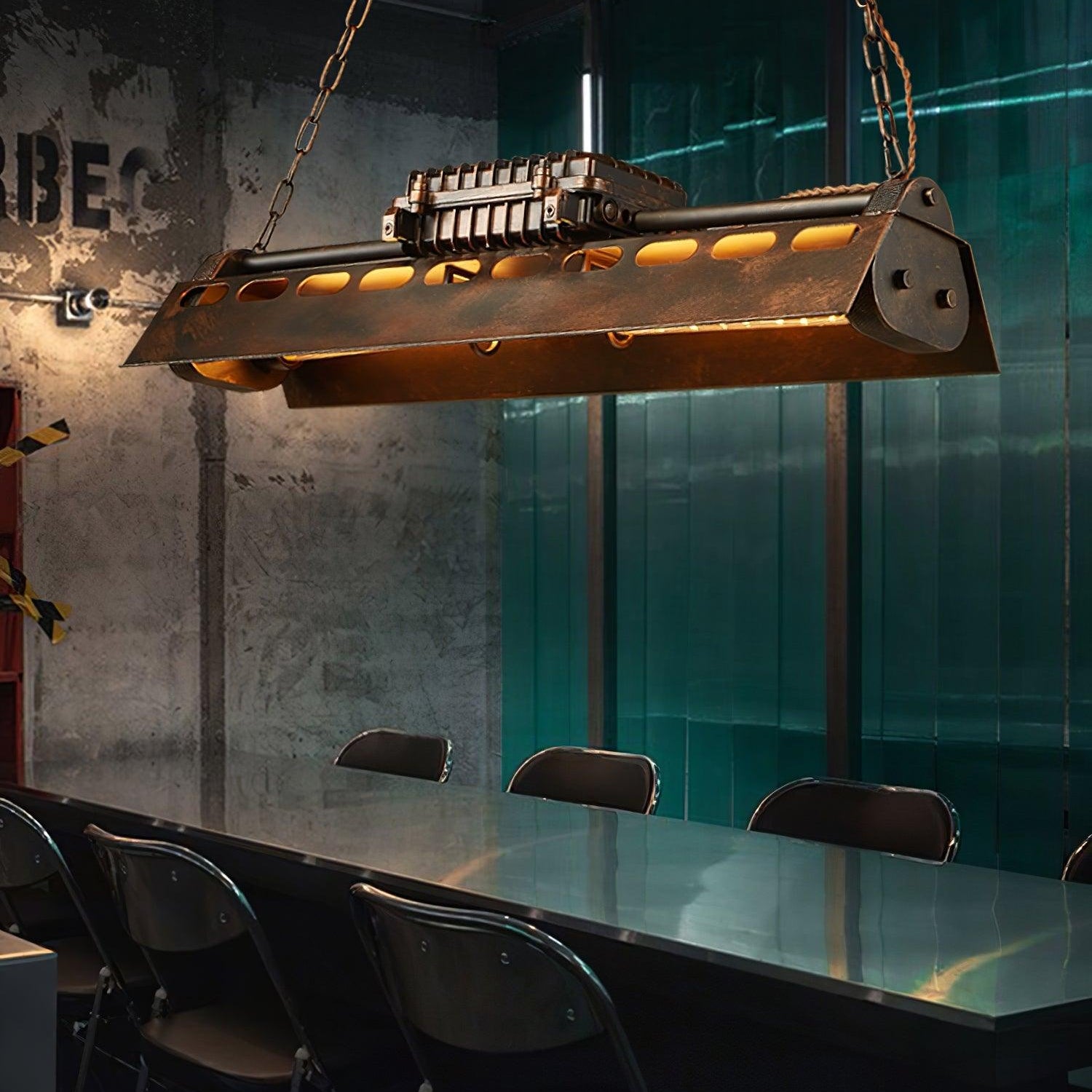Lustra Chandelier Industrial Rectangular Frame - Letslighting
