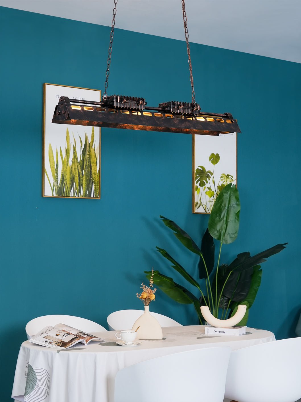 Lustra Chandelier Industrial Rectangular Frame - Letslighting