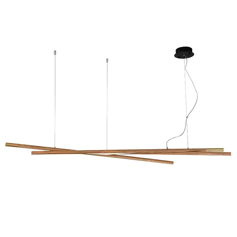Aurora Chandelier Wooden Linear LED - Letslighting