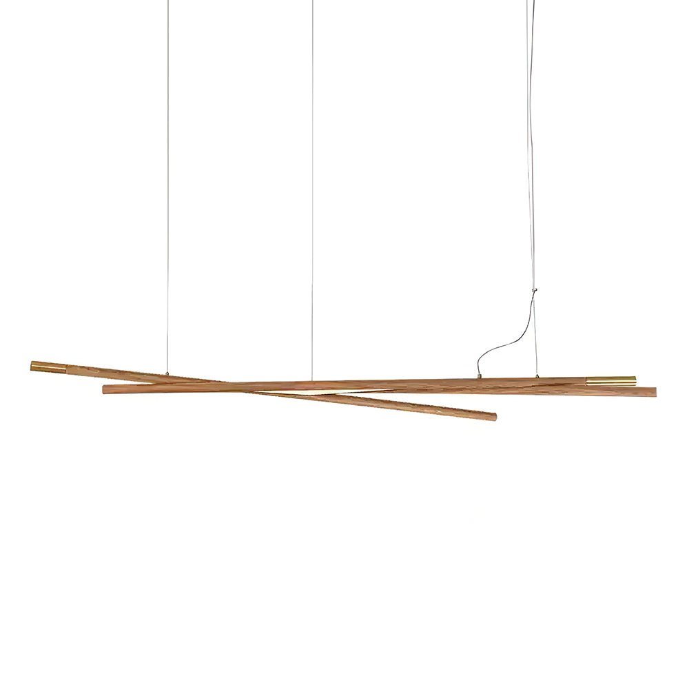 Aurora Chandelier Wooden Linear LED - Letslighting