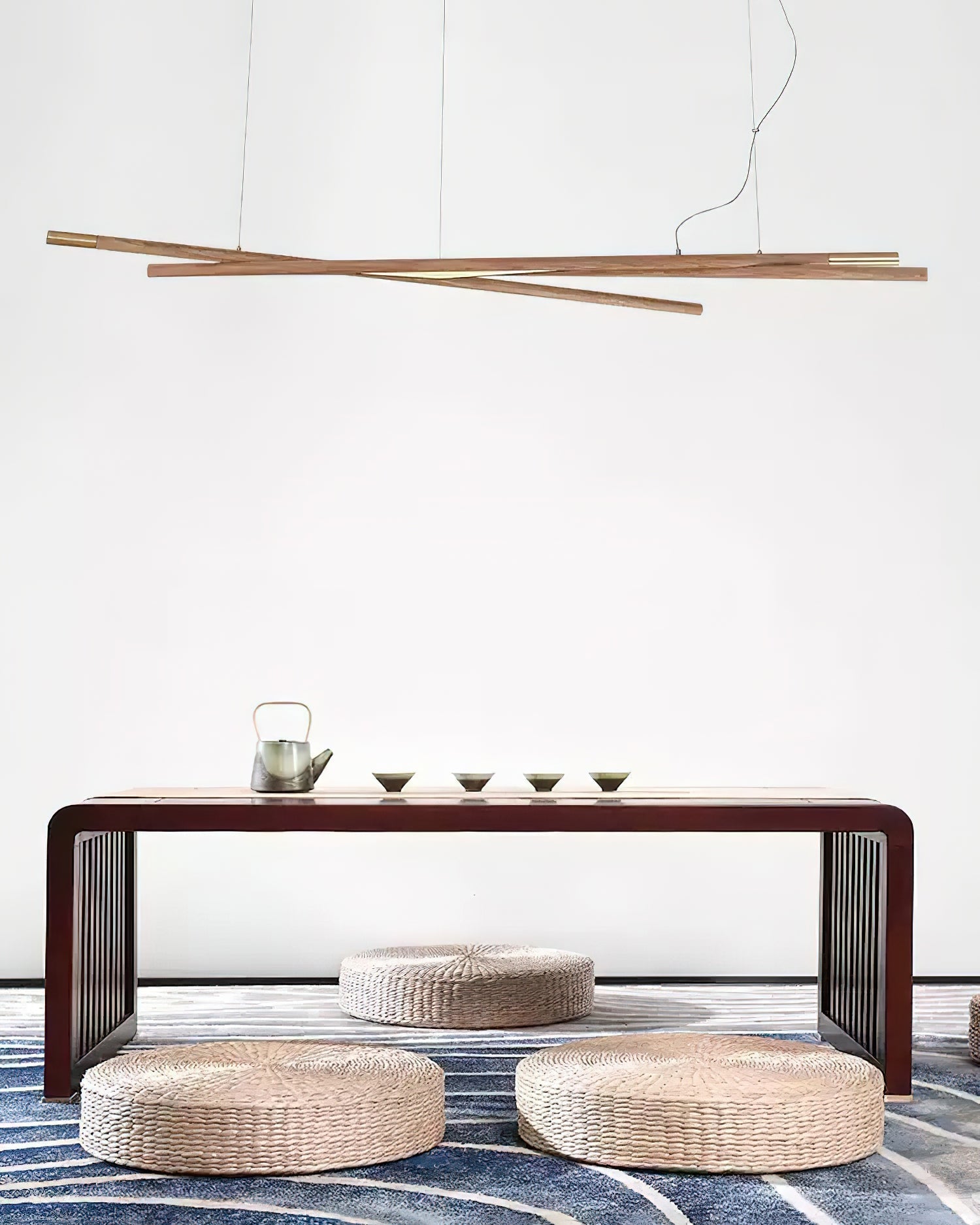 Aurora Chandelier Wooden Linear LED - Letslighting