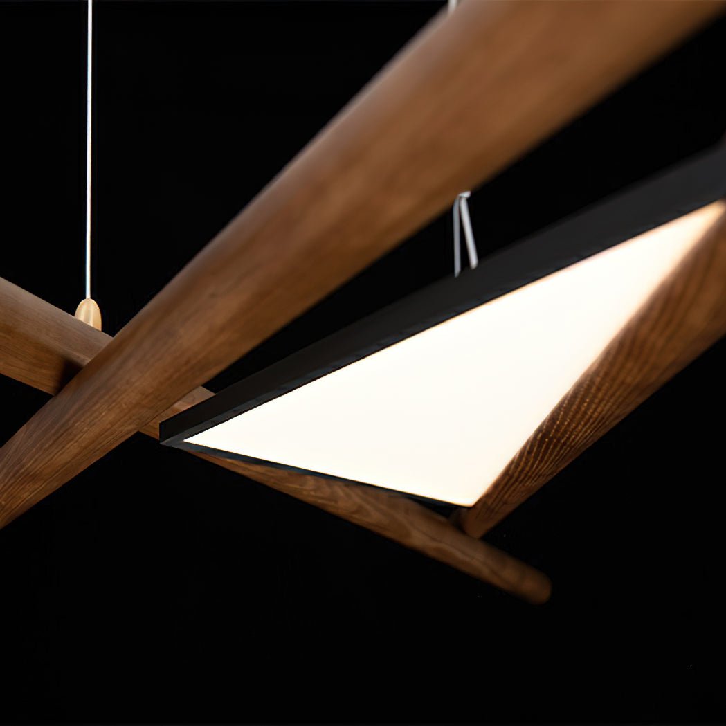 Aurora Chandelier Wooden Linear LED - Letslighting