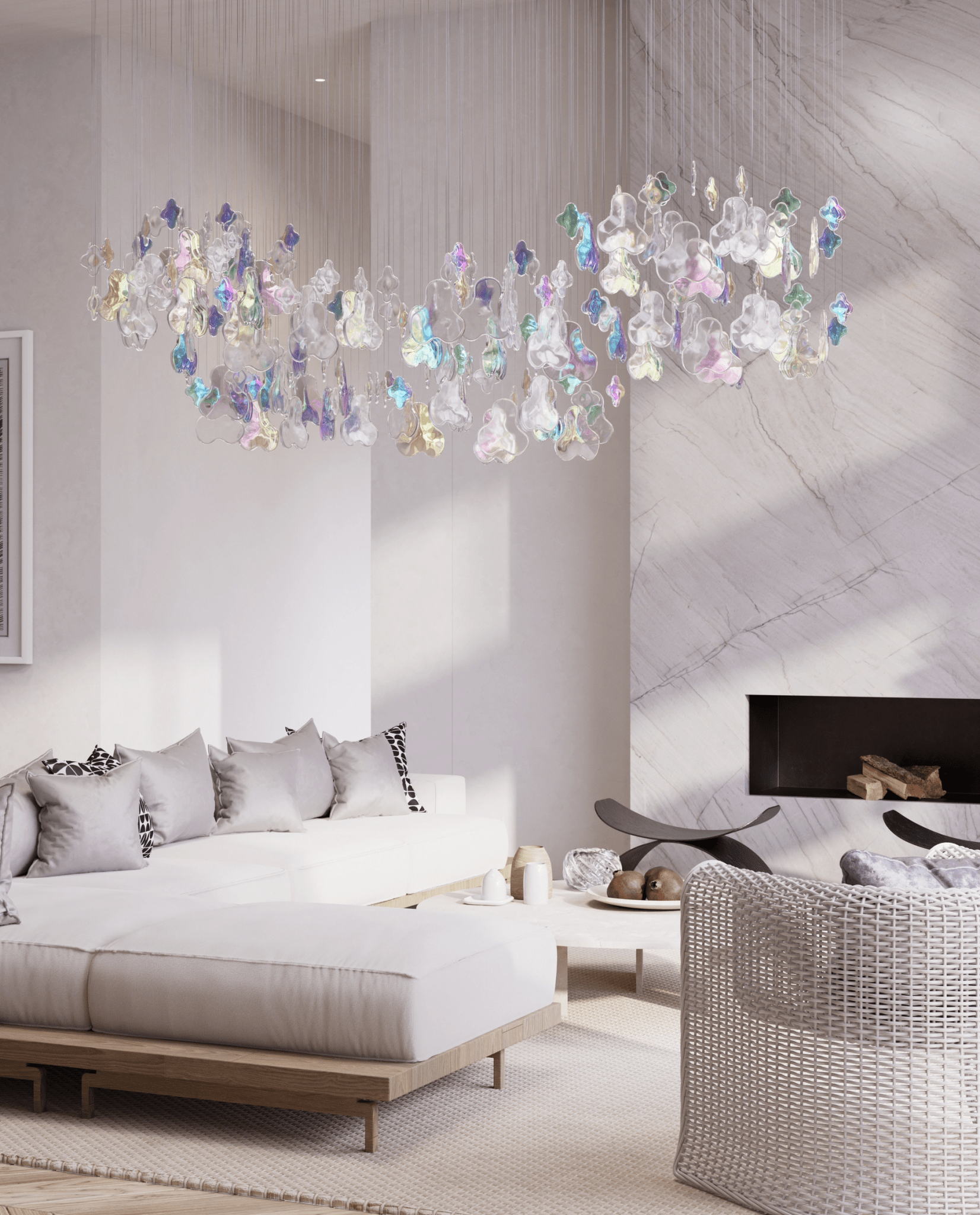 Iris Iridescent Blossom Chandelier - Letslighting