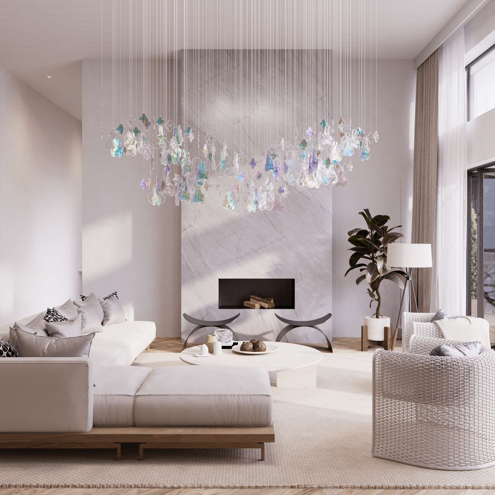 Iris Iridescent Blossom Chandelier - Letslighting