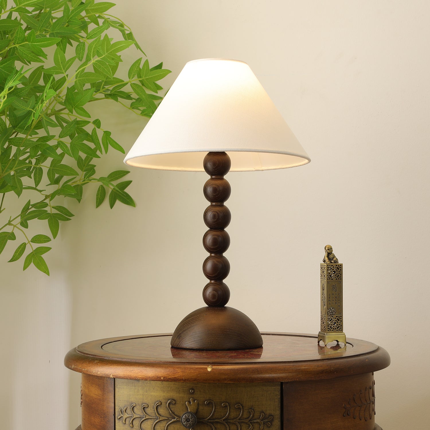 Lennox Wood & Fabric Elegant Table Lamp - Letslighting