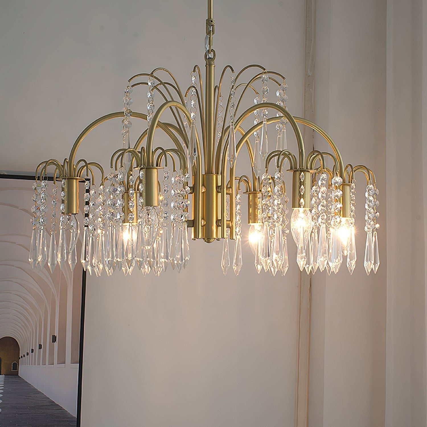 Lustra Chandelier Gold Crystal Isla Dawn Regal - Letslighting