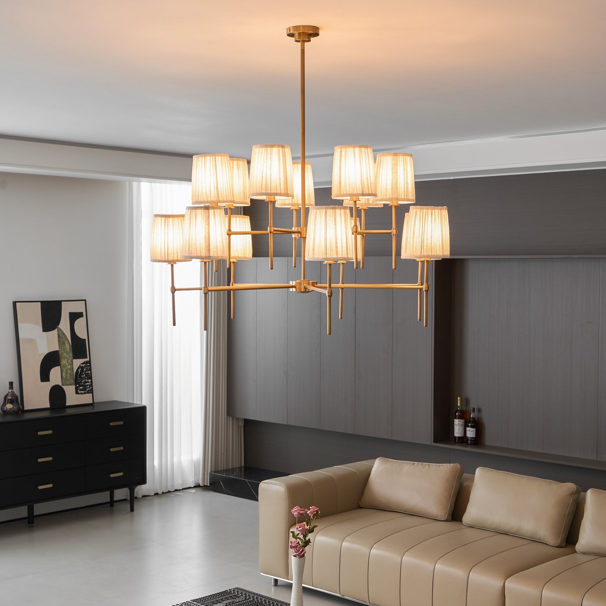 Erthaos Premium Elegance Fabric Chandelier - Letslighting