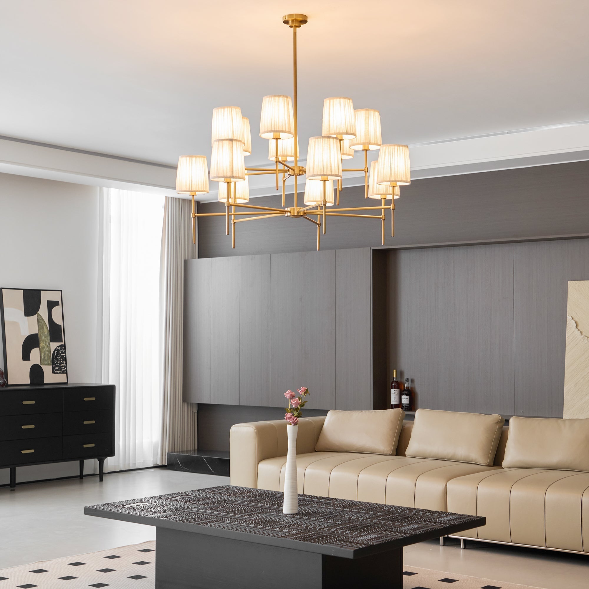 Erthaos Premium Elegance Fabric Chandelier - Letslighting