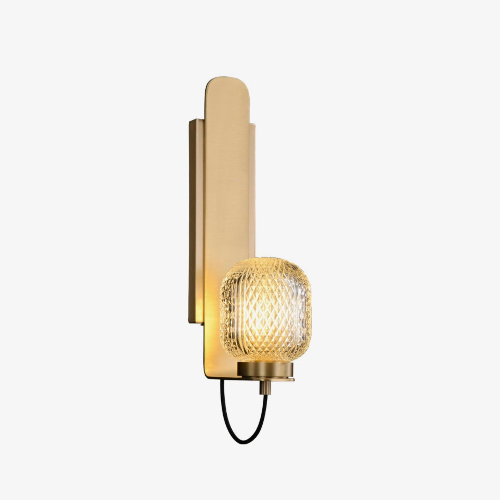 Nyrinaris Premium Nordic Art Brass Glass Wall Light - Letslighting