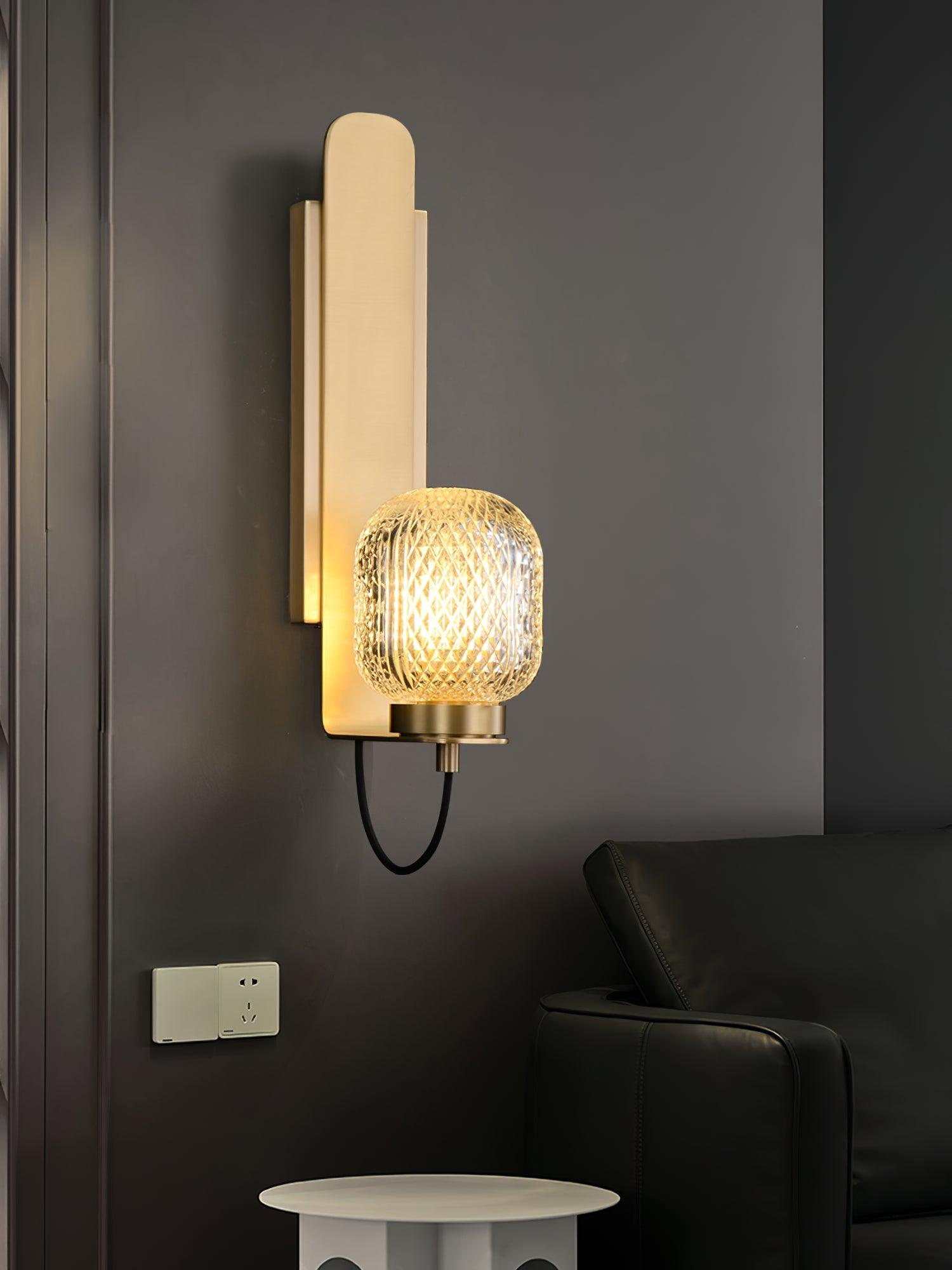 Nyrinaris Premium Nordic Art Brass Glass Wall Light - Letslighting