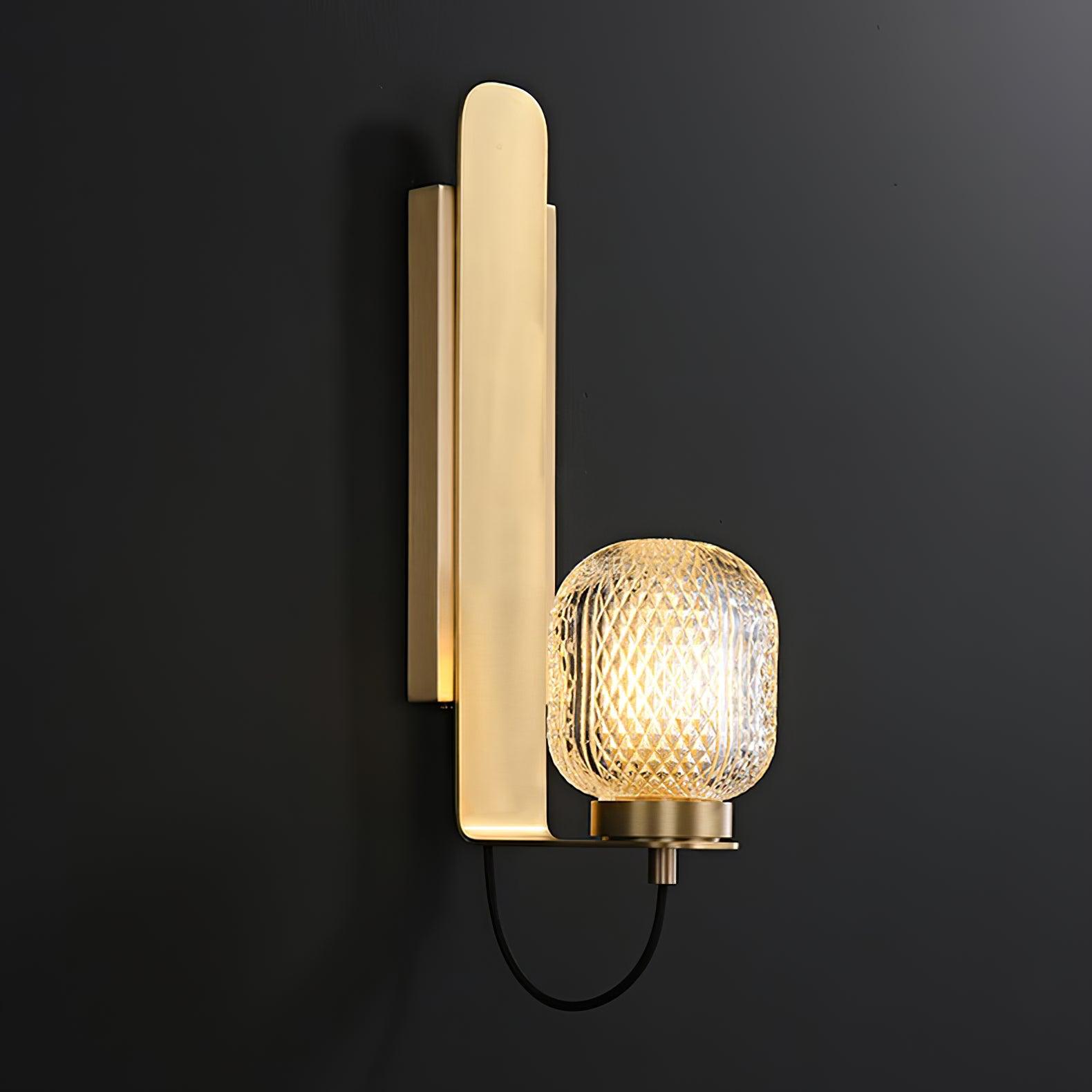 Nyrinaris Premium Nordic Art Brass Glass Wall Light - Letslighting