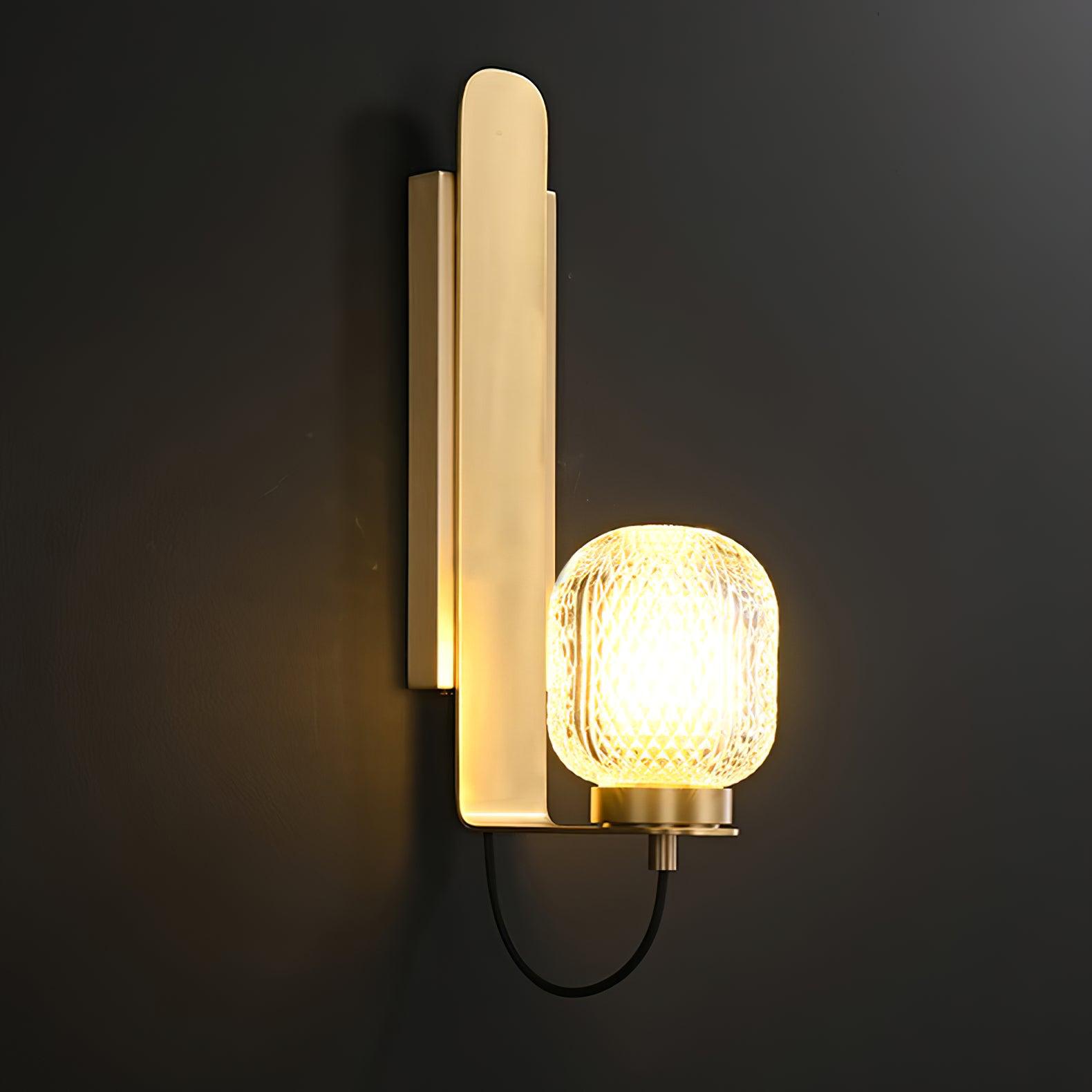 Nyrinaris Premium Nordic Art Brass Glass Wall Light - Letslighting