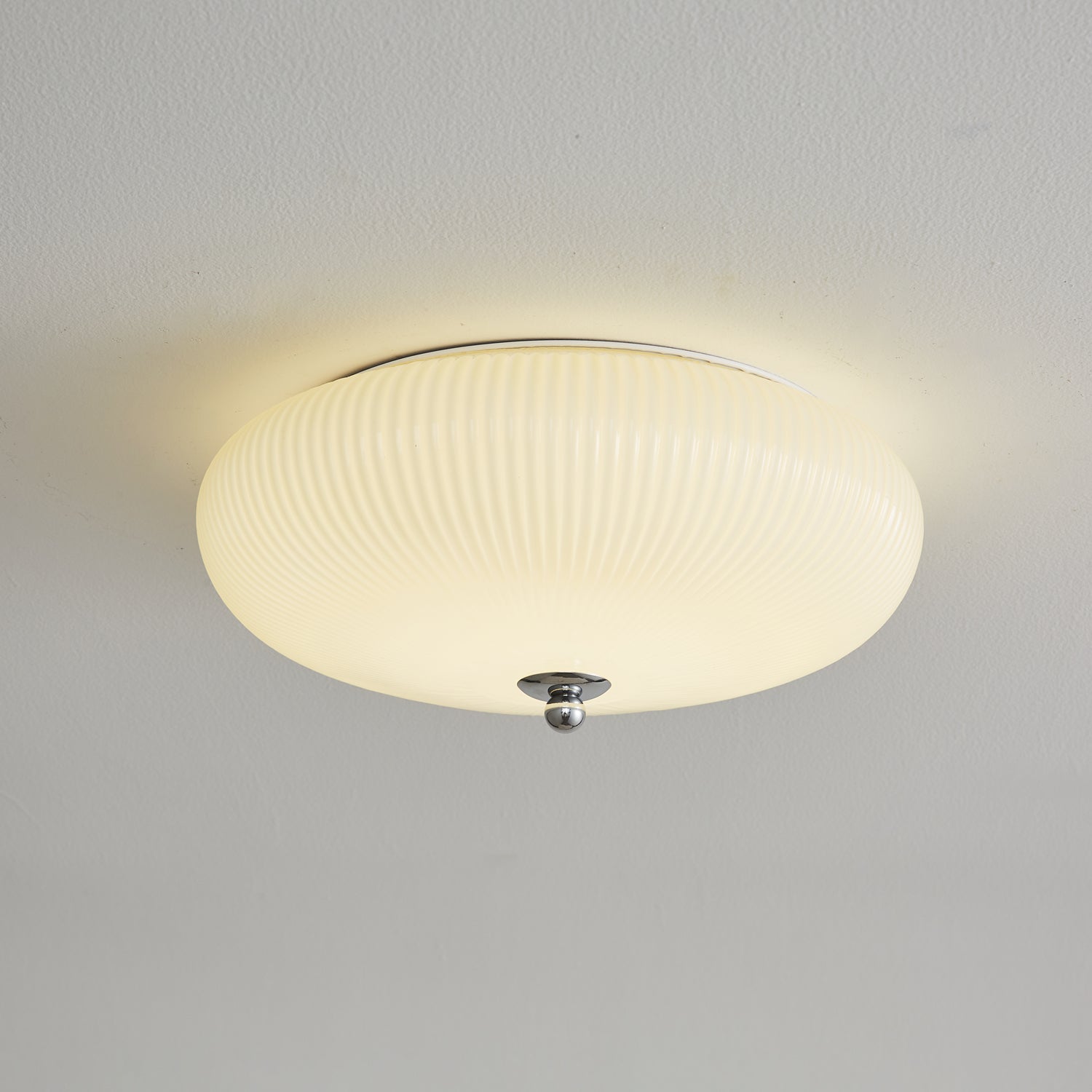 Vatalel Nordic Art Ivory Ripple Glass Ceiling Light - Letslighting