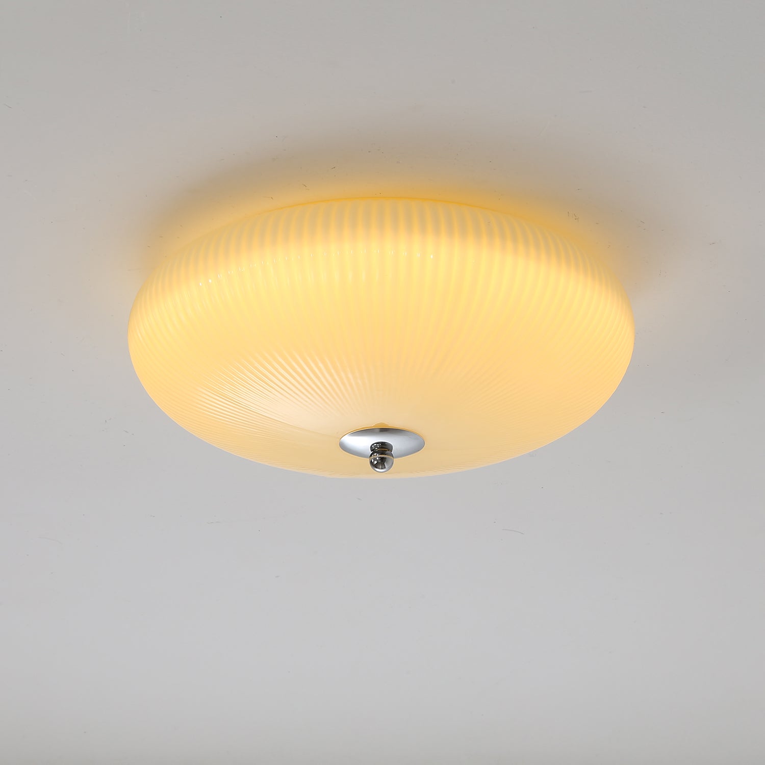 Vatalel Nordic Art Ivory Ripple Glass Ceiling Light - Letslighting