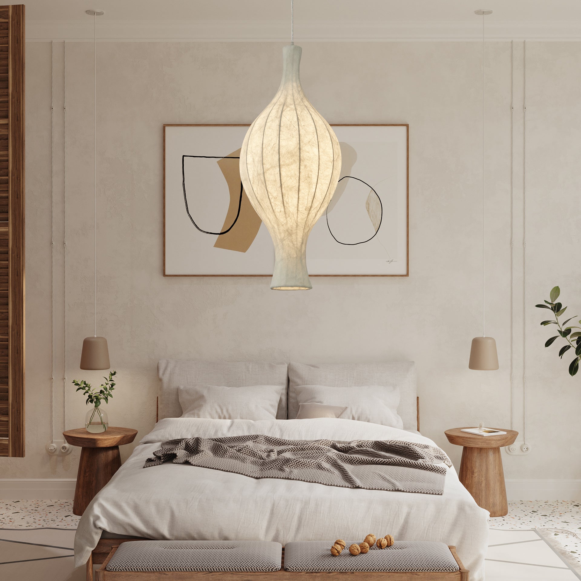 Orvelion Organic Mulberry Silk Pendant Light - Letslighting