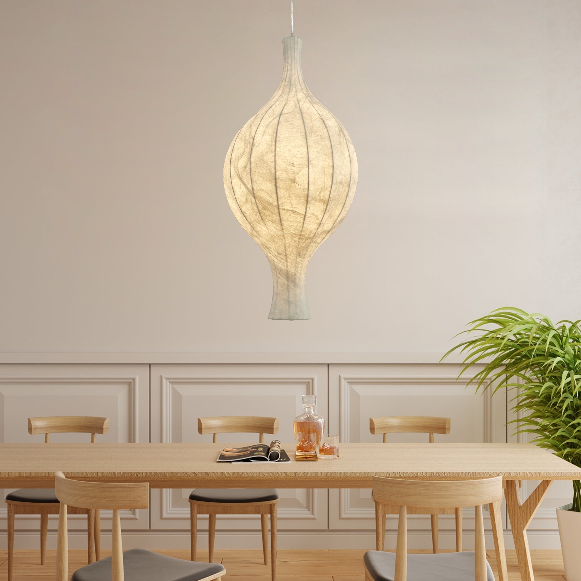 Orvelion Organic Mulberry Silk Pendant Light - Letslighting