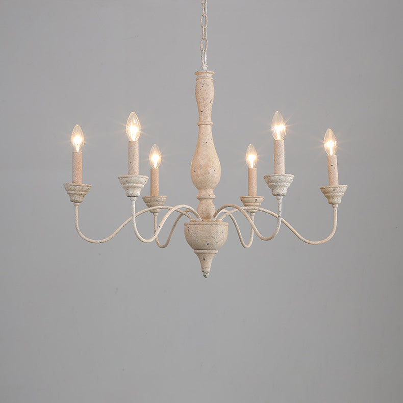 Eurloryra Vintage Candle Hand-carved Wood Chandelier - Letslighting