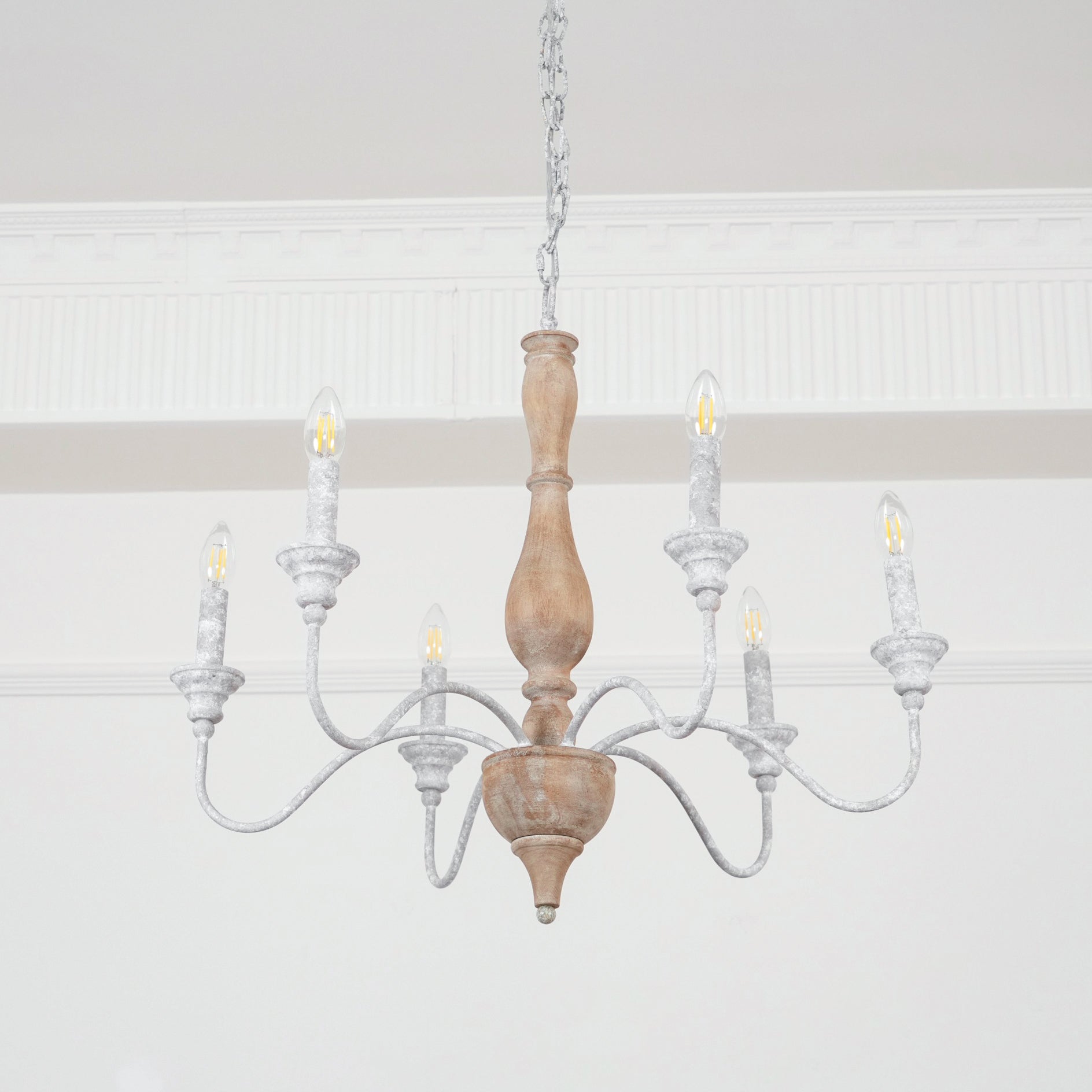 Eurloryra Vintage Candle Hand-carved Wood Chandelier - Letslighting