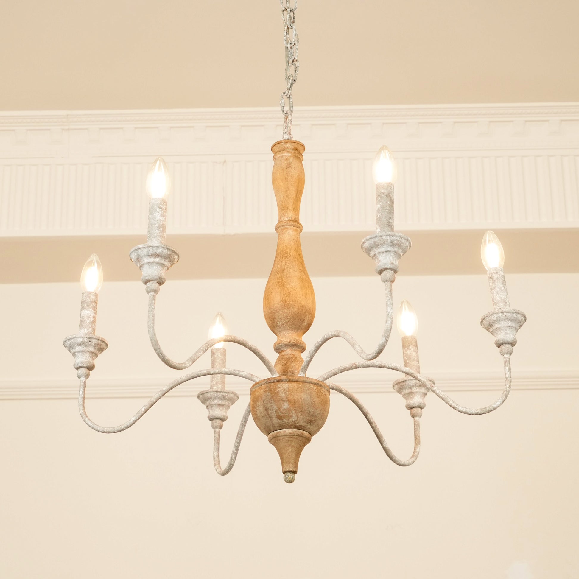 Eurloryra Vintage Candle Hand-carved Wood Chandelier - Letslighting