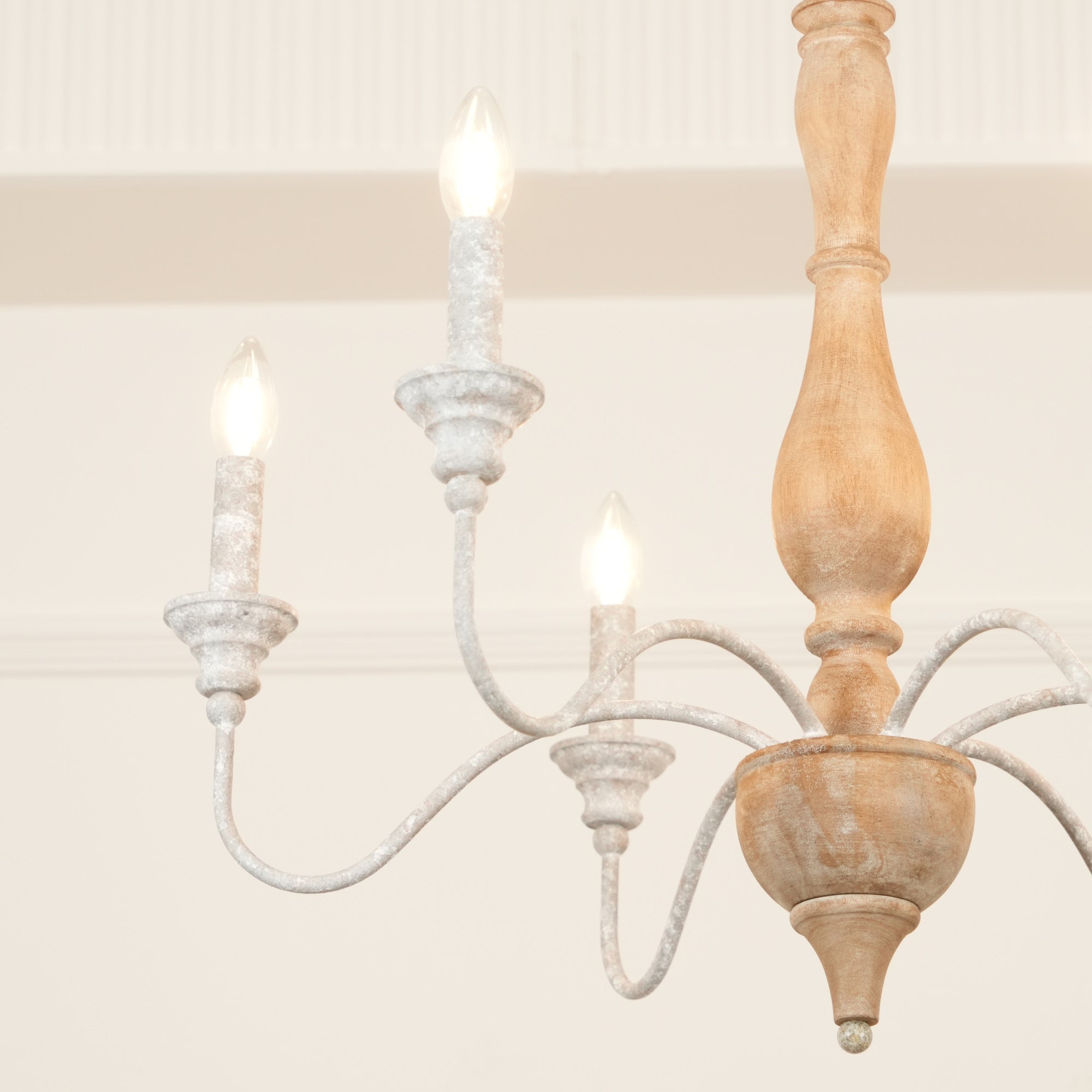Eurloryra Vintage Candle Hand-carved Wood Chandelier - Letslighting