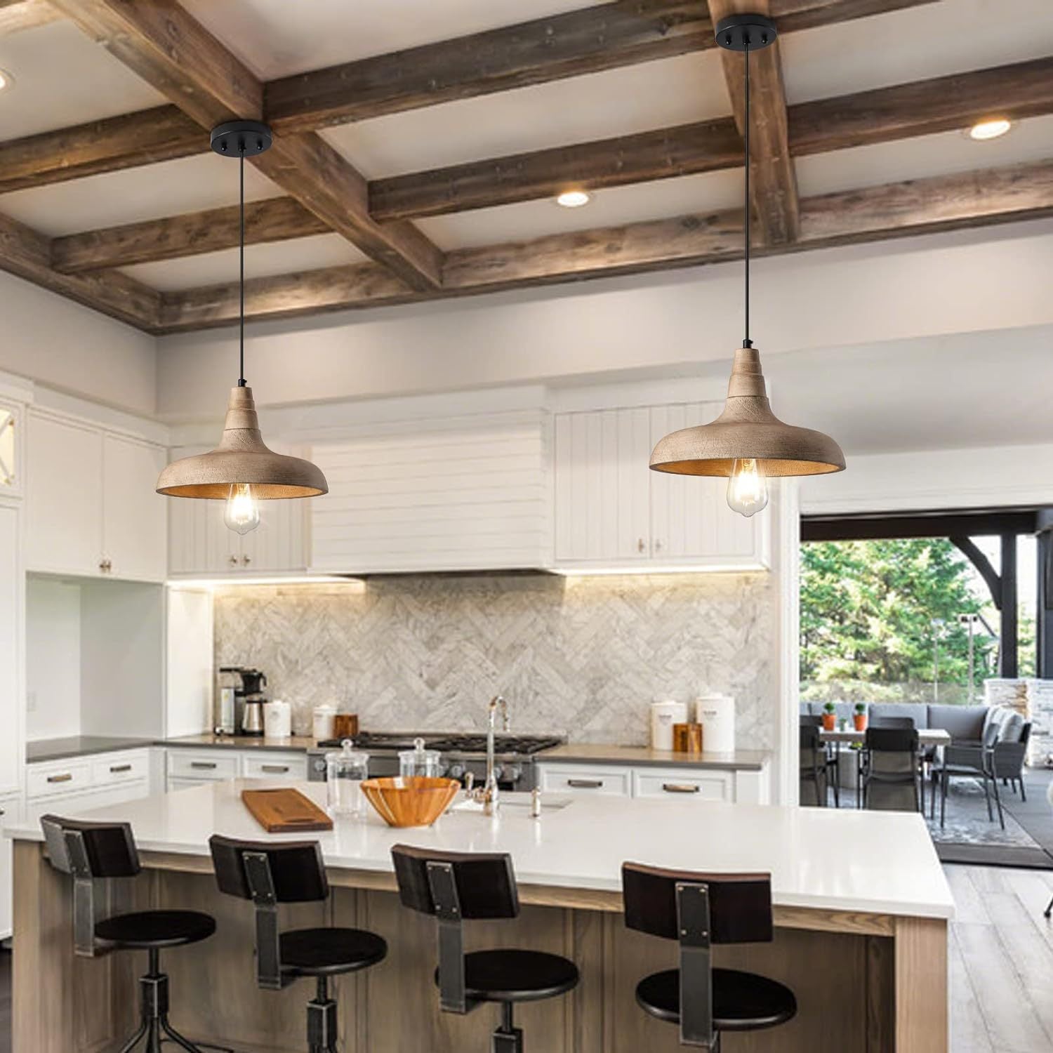 Acarira Natural Wooden Pendant Light - Letslighting