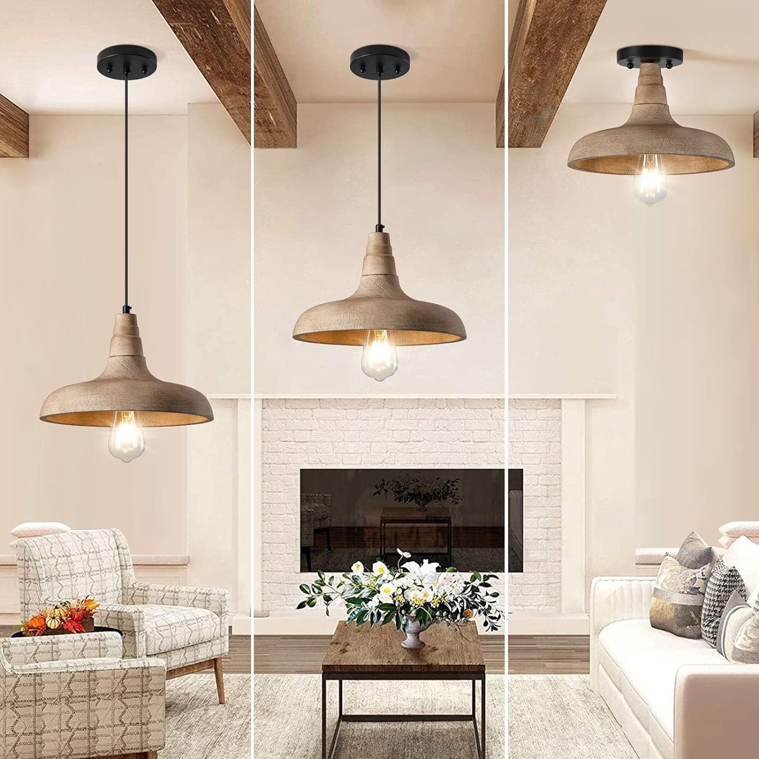 Acarira Natural Wooden Pendant Light - Letslighting