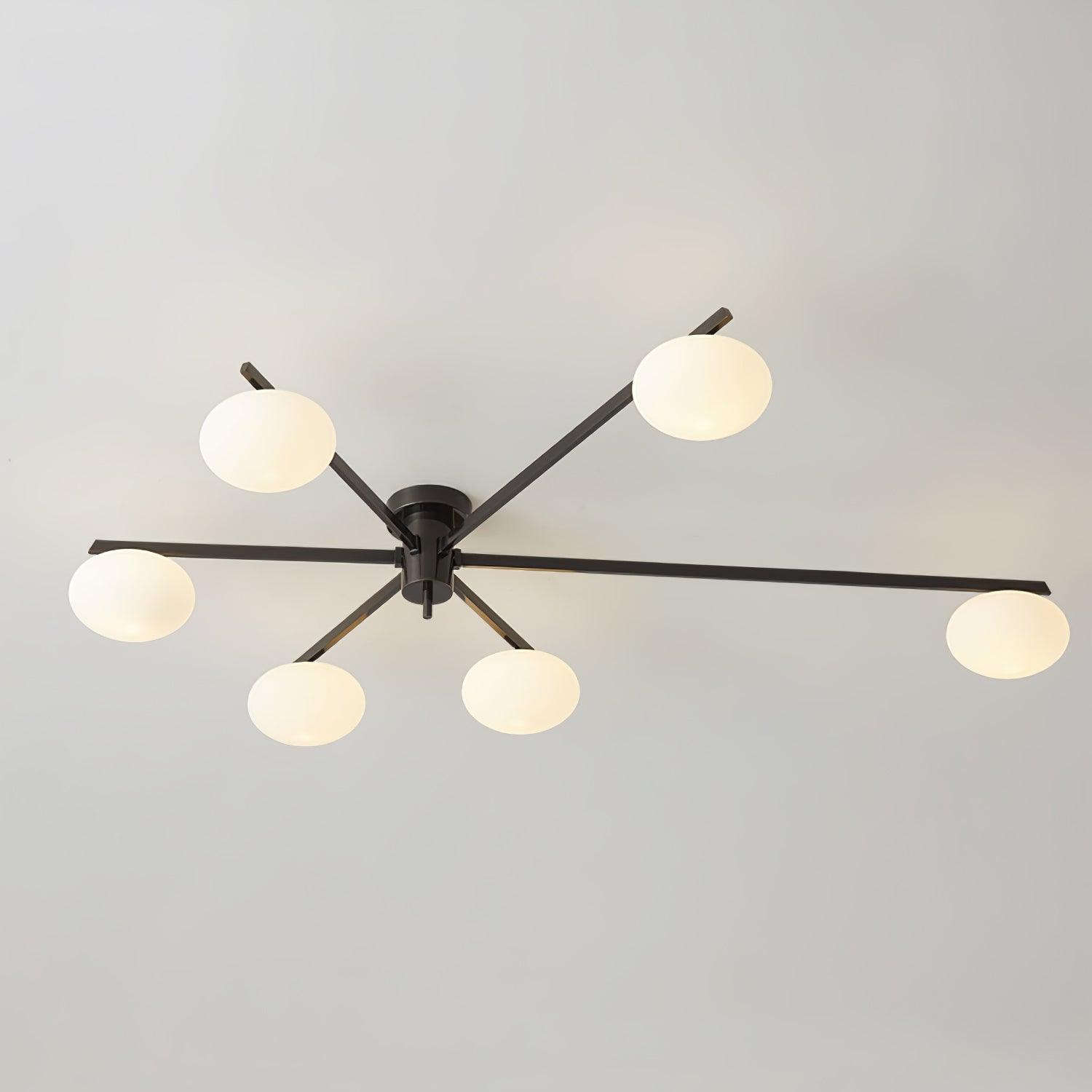 Lustra Ceiling Lamp Black White Glass - Letslighting