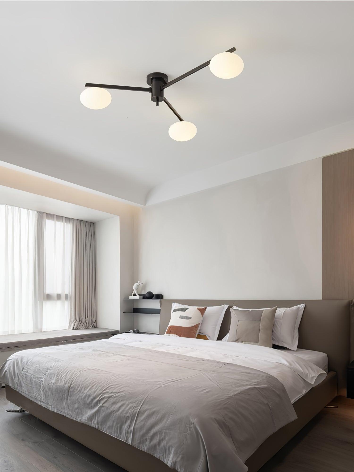 Lustra Ceiling Lamp Black White Glass - Letslighting