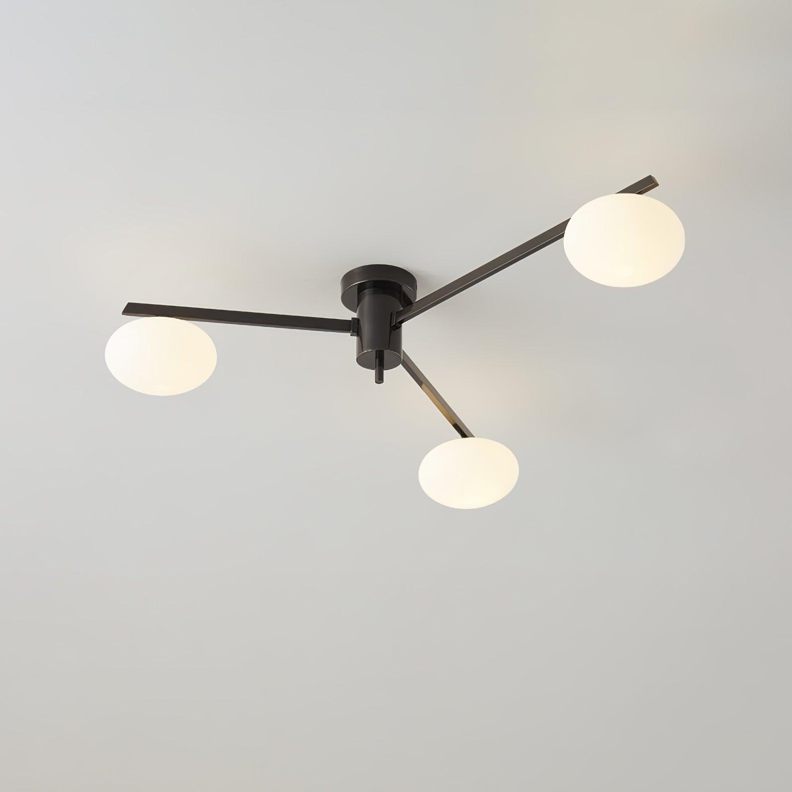 Lustra Ceiling Lamp Black White Glass - Letslighting