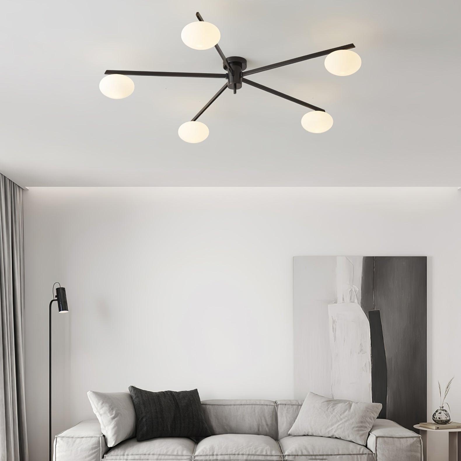 Valentina Modern Glass Black Ceiling Light - Letslighting