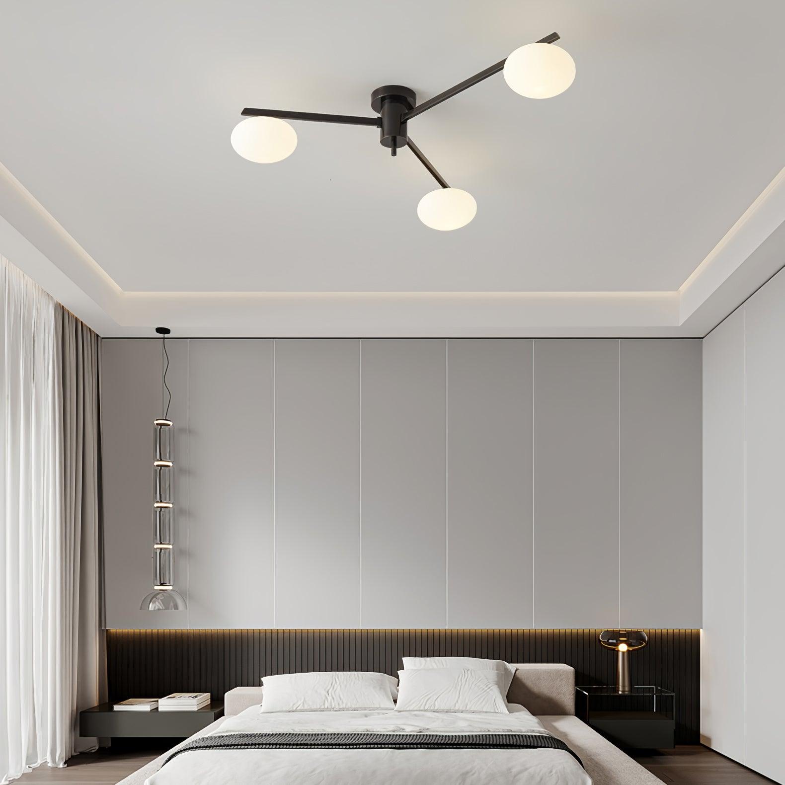 Valentina Modern Glass Black Ceiling Light - Letslighting