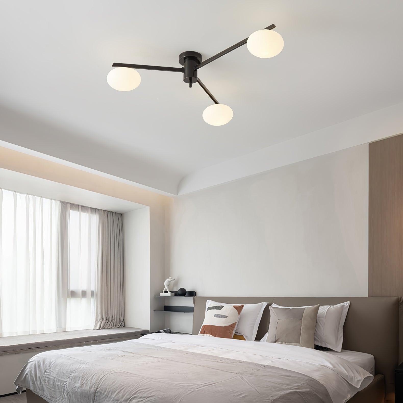 Valentina Modern Glass Black Ceiling Light - Letslighting