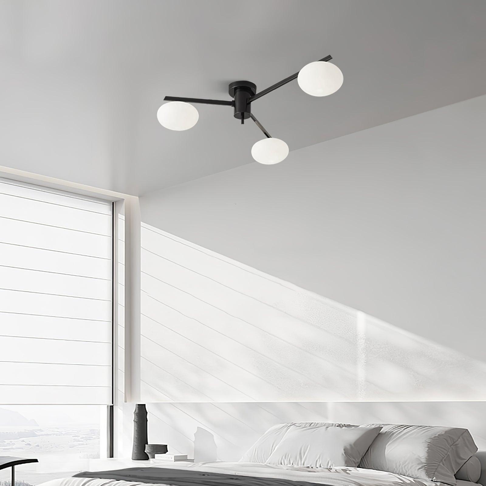 Lustra Ceiling Lamp Black White Glass - Letslighting
