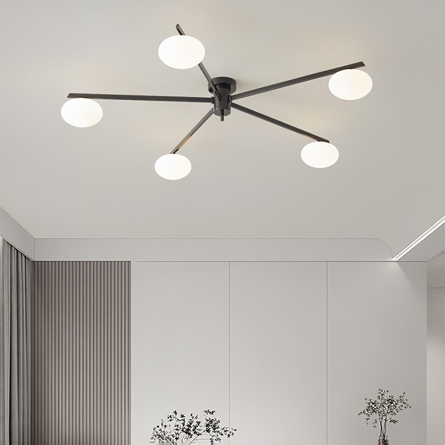 Lustra Ceiling Lamp Black White Glass - Letslighting