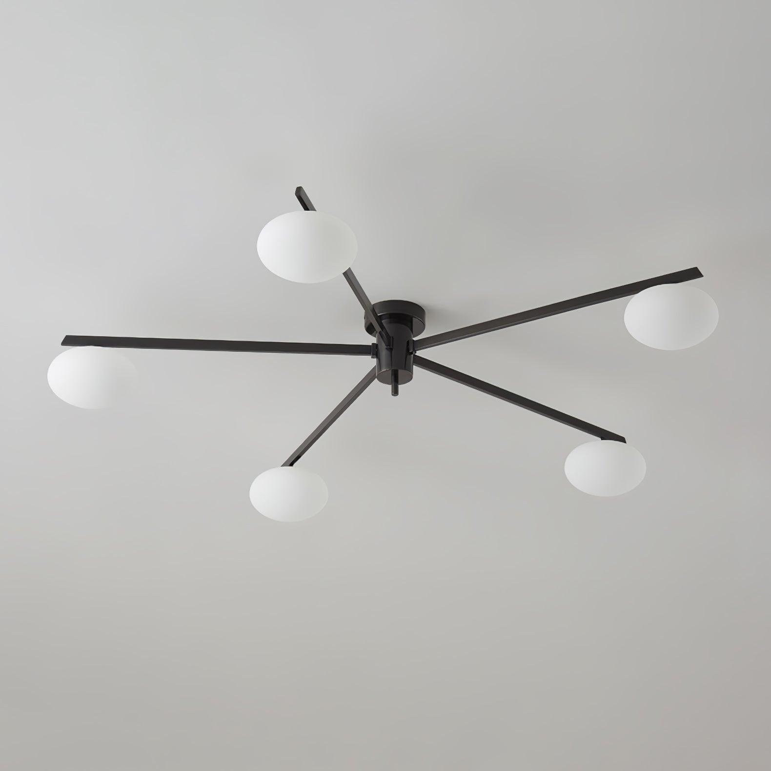 Lustra Ceiling Lamp Black White Glass - Letslighting