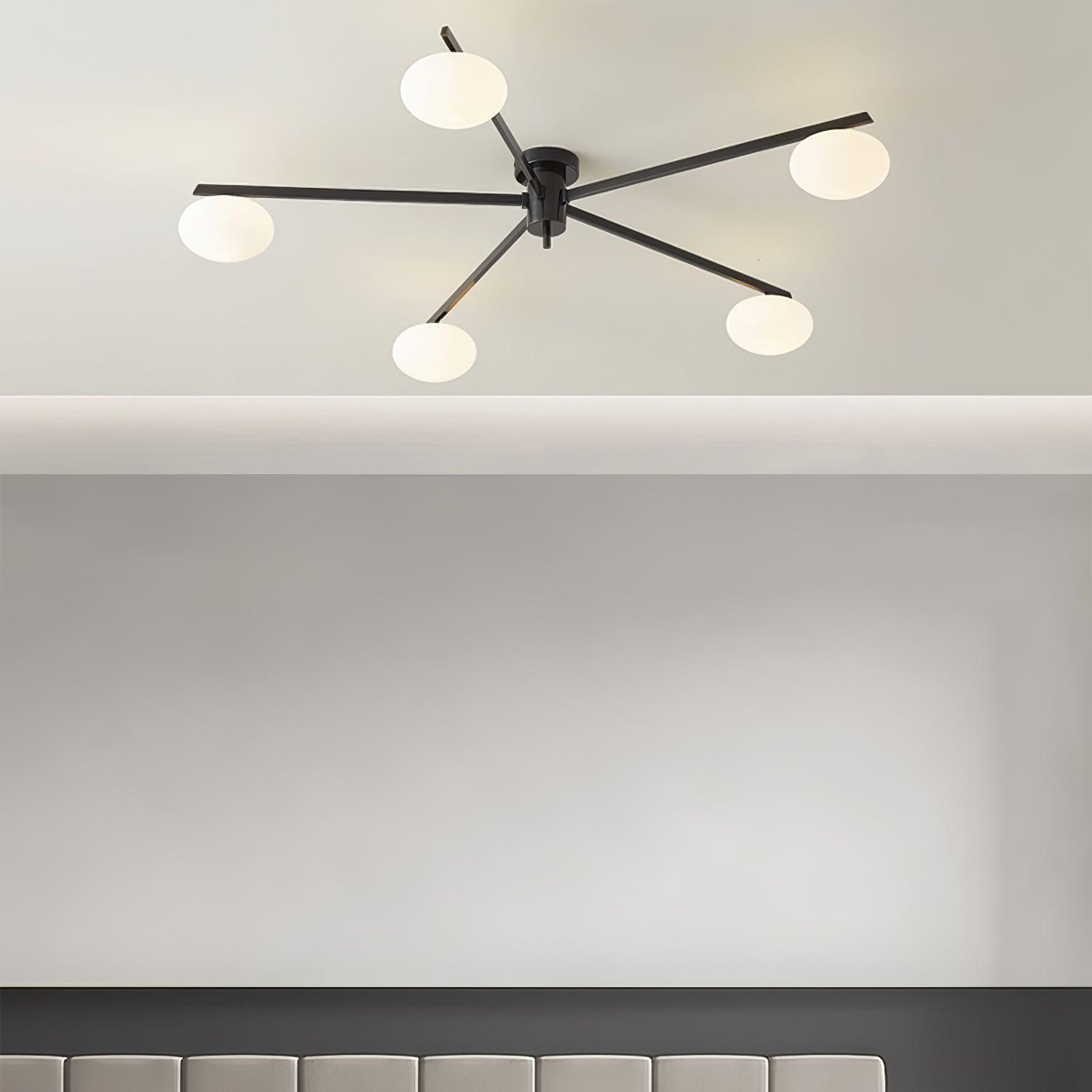 Lustra Ceiling Lamp Black White Glass - Letslighting