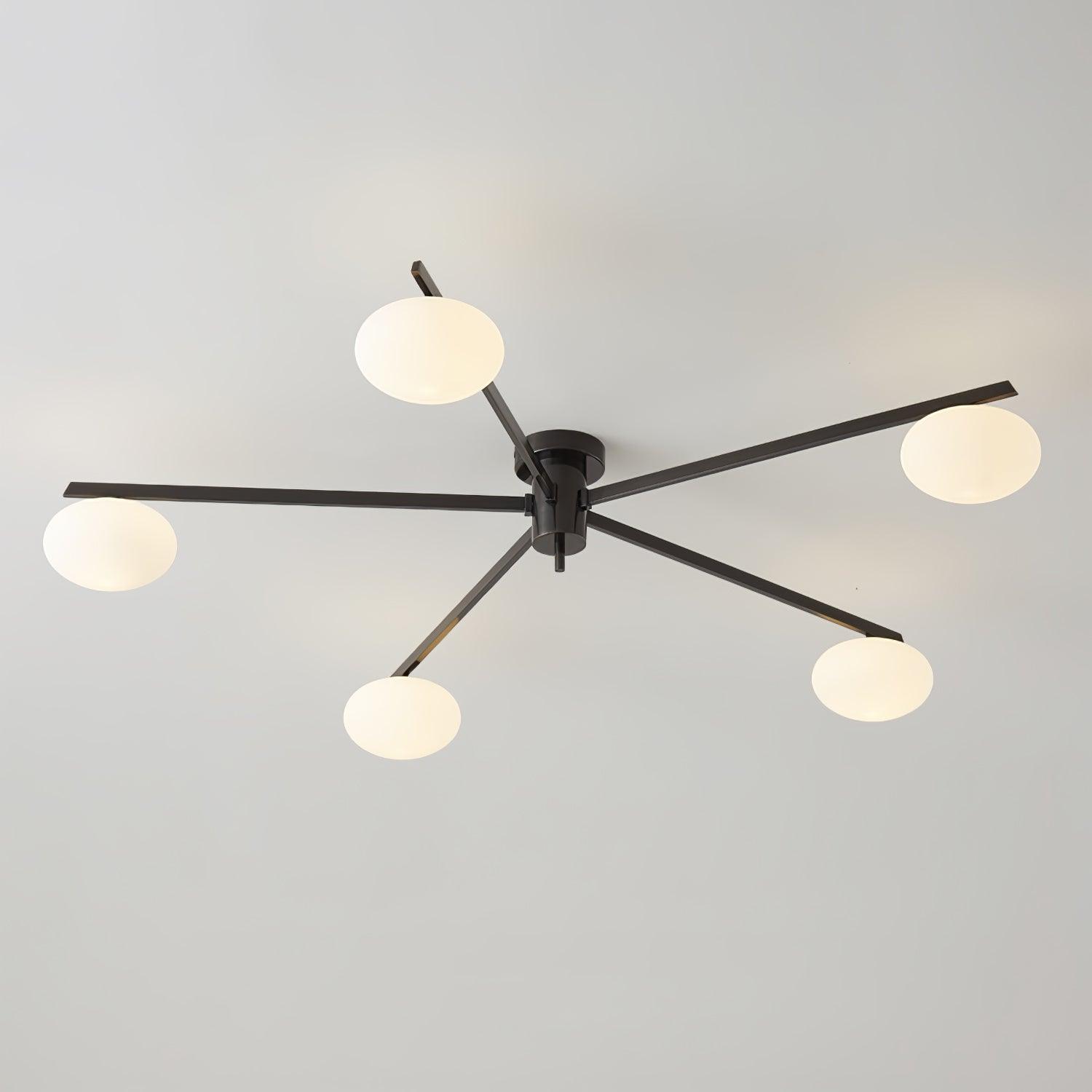 Lustra Ceiling Lamp Black White Glass - Letslighting