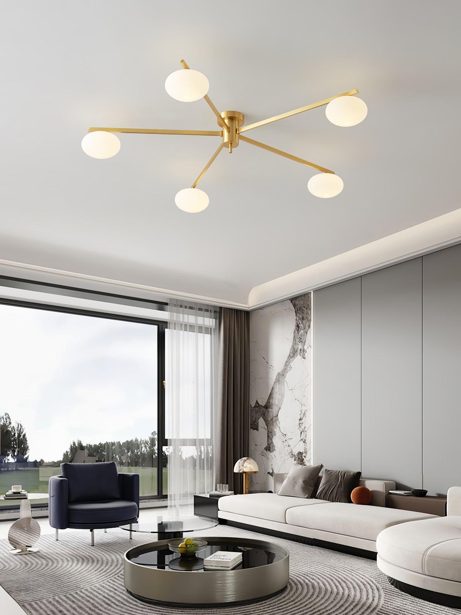 Lustra Ceiling Lamp Black White Glass - Letslighting