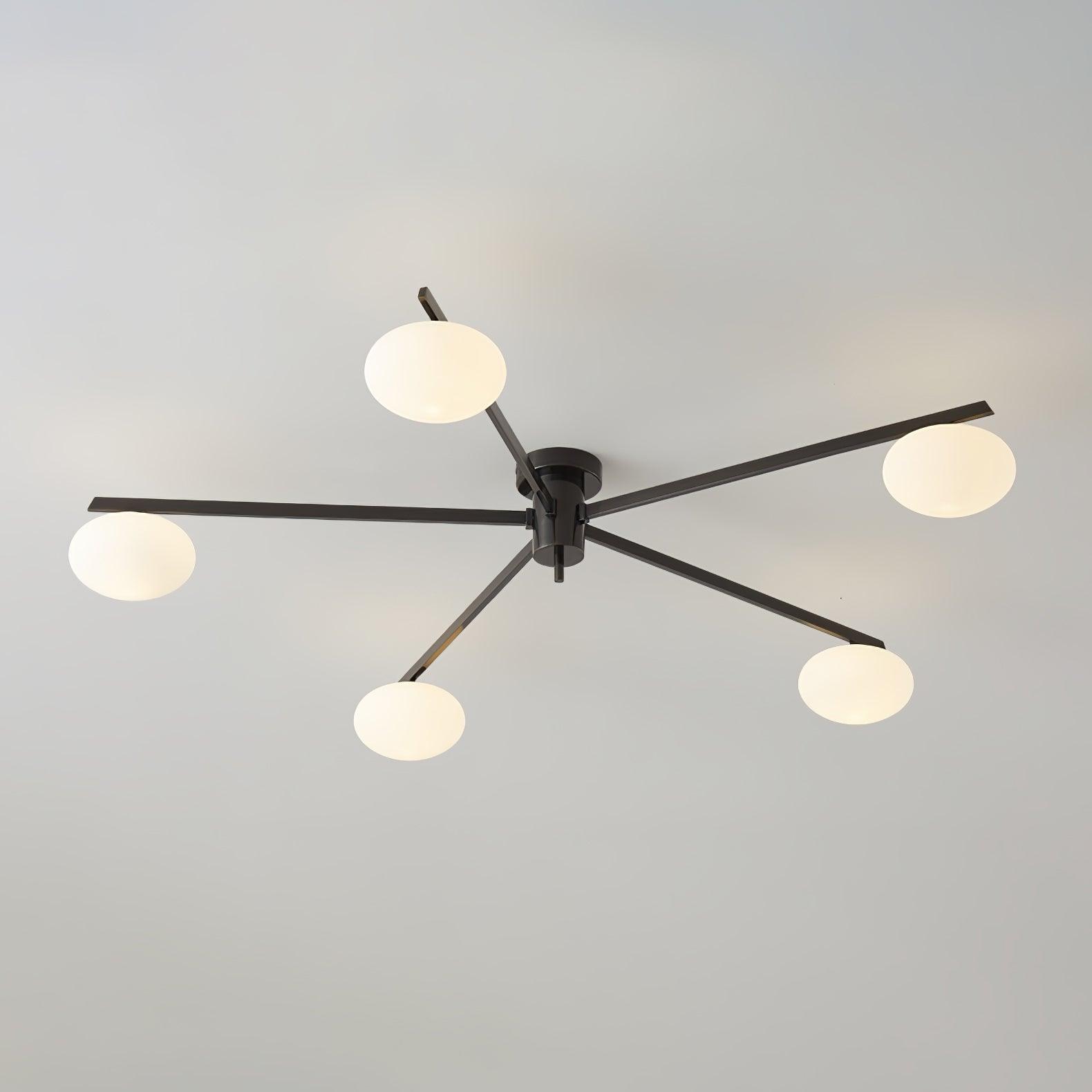Lustra Ceiling Lamp Black White Glass - Letslighting