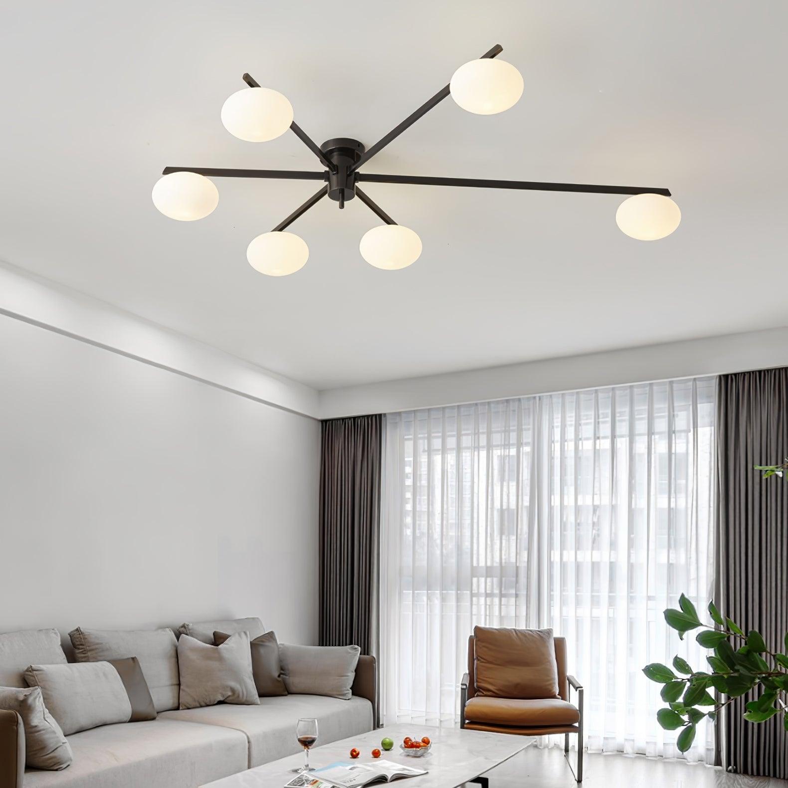 Valentina Modern Glass Black Ceiling Light - Letslighting