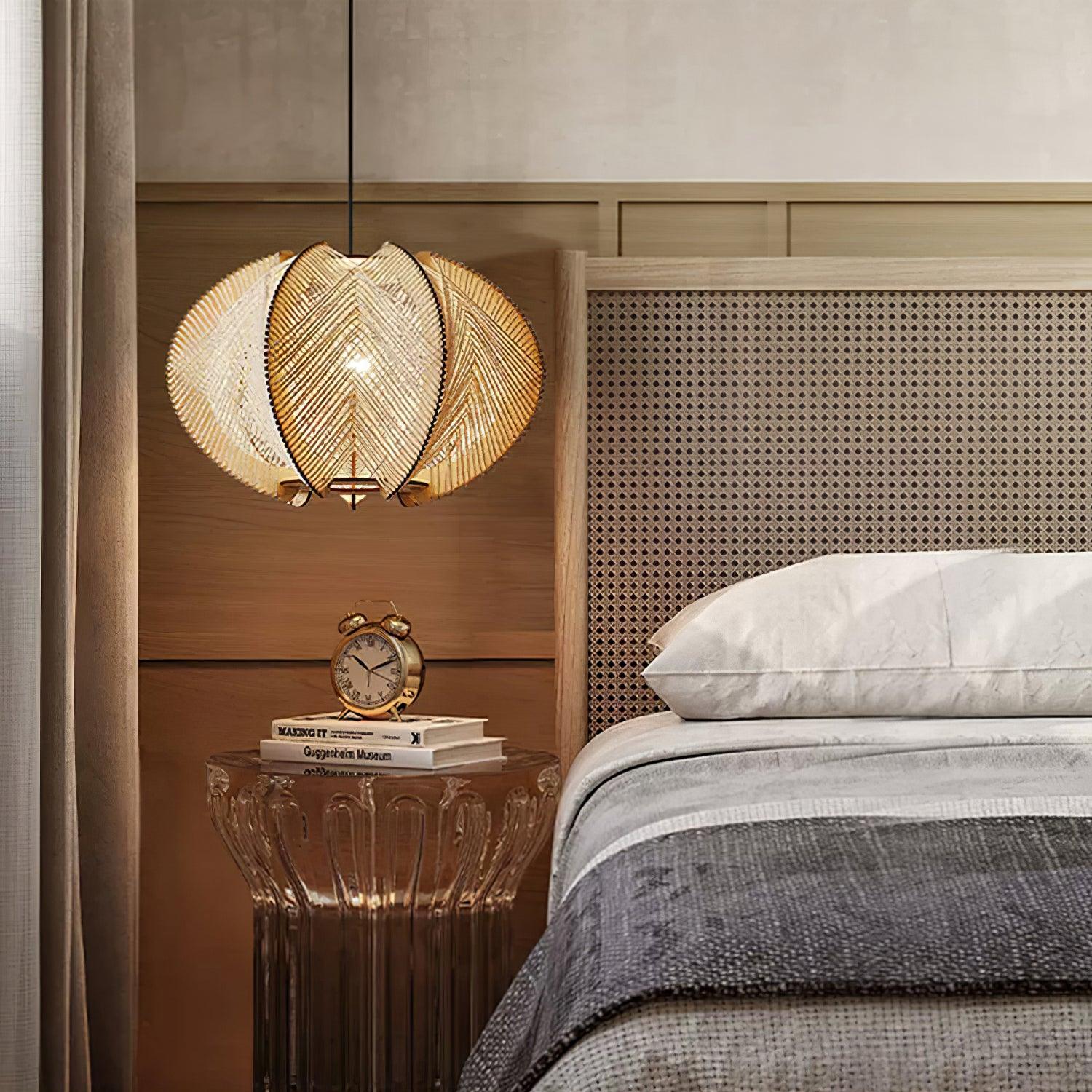 Calyraice Wood & Hemp Rope Pendant Light - Letslighting