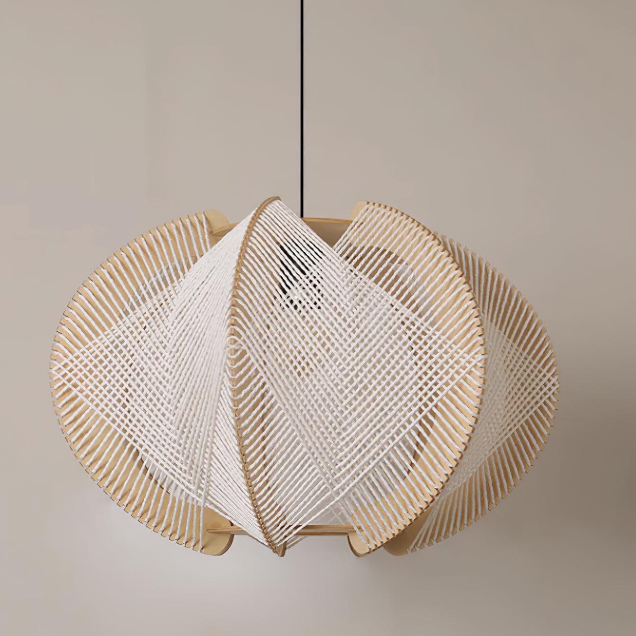 Calyraice Wood & Hemp Rope Pendant Light - Letslighting